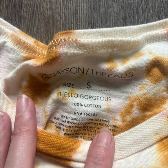 Grayson Threads White and Orange Tie-Dye Tee - Picture 2 of 5